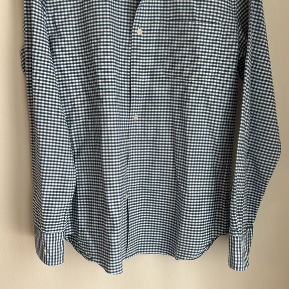 J. Crew Men Blue Checkered Oxford slim long sleeve button down Shirt Medium NWOT - Picture 3 of 9
